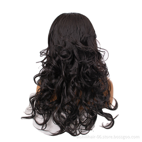 AISHILI Wholesale Synthetic Long Body Wave Air Wig Nature Culy Hiar Wigs With Headband For Women